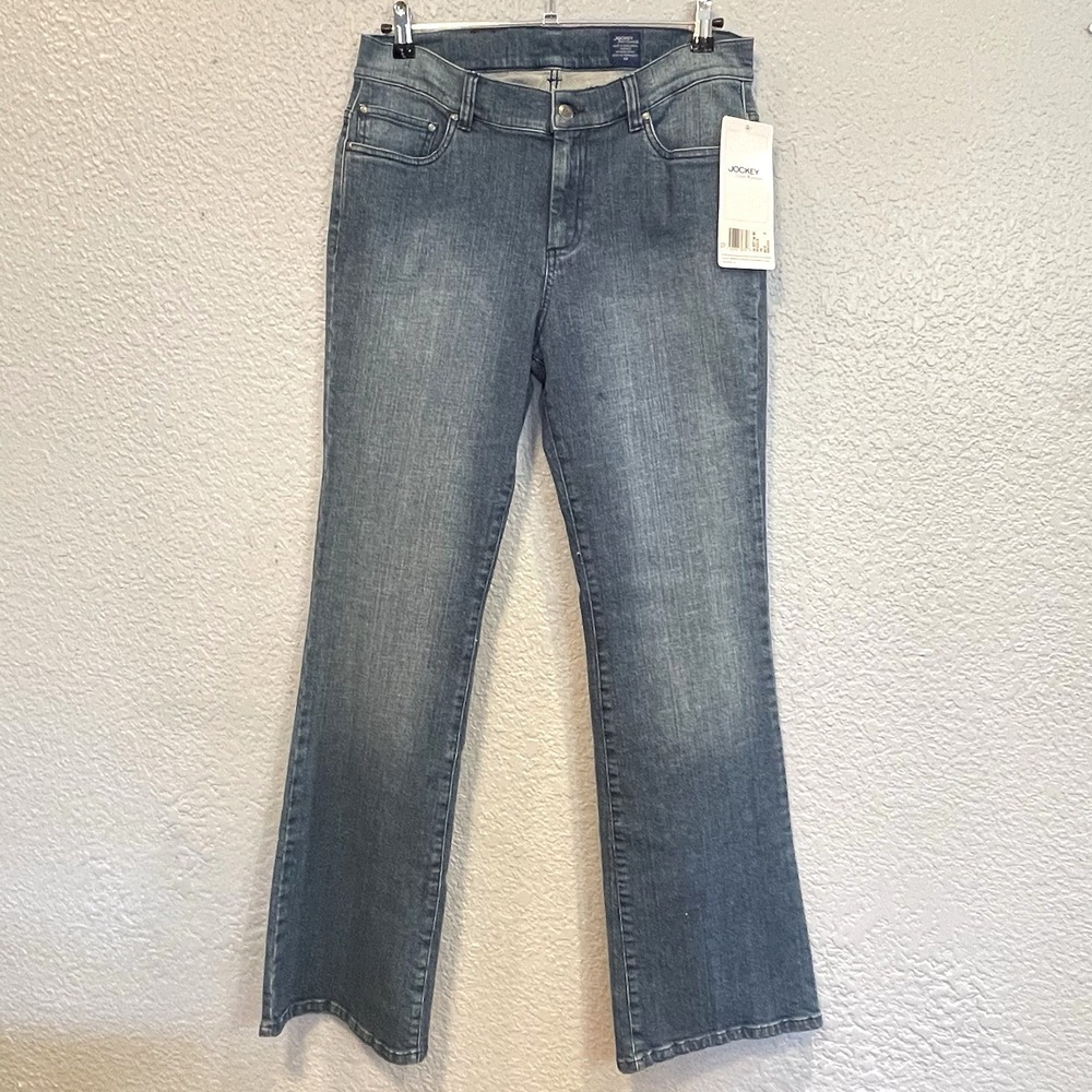 Jockey Bootcut Jeans Women's 10 Blue Denim Cotton Blend Mid Rise Stretch NEW
